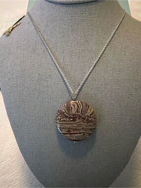 Uncommon Jasper Brown Natural Stone Sterling Necklace- Unisex
